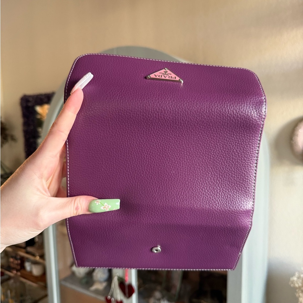 NWOT Prada Purple Pebbled Leather Continental Wallet - Picture 7 of 7